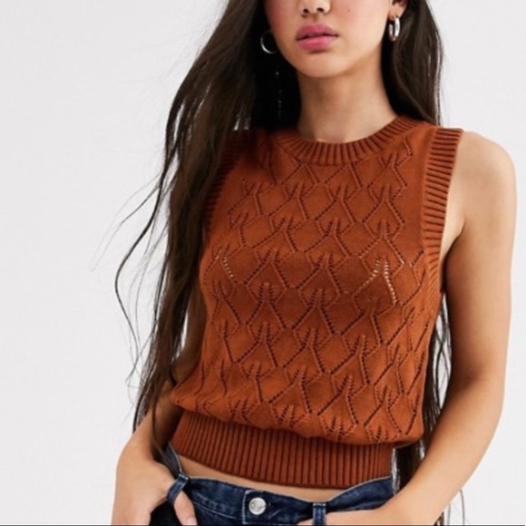 Coats | Monki Chestnut Knit Vest | Poshmark